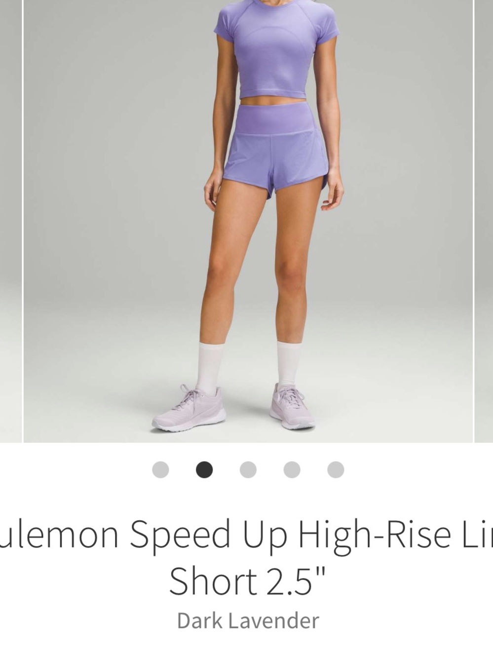 Lululemon Speed Up High Rise Shorts Dark Lavender 2.5” Sz 6